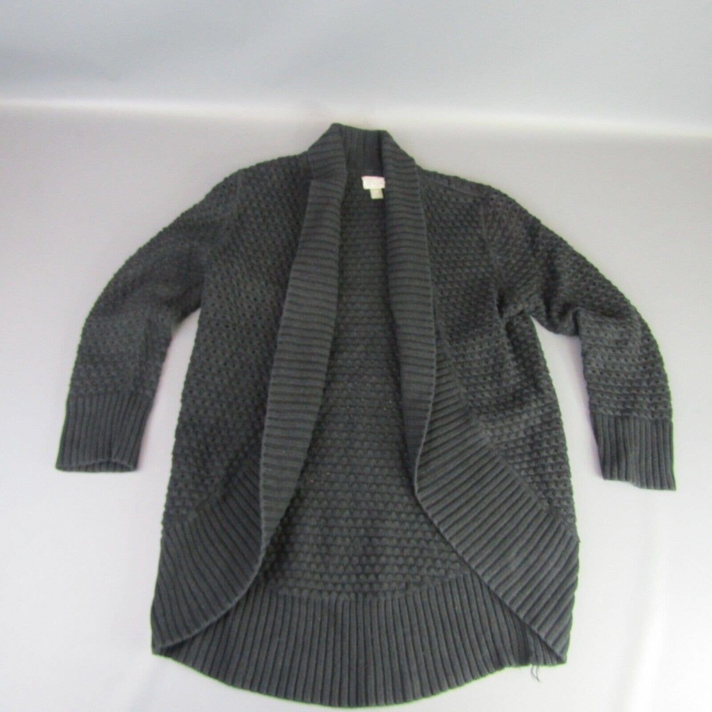 Converse One Star Cardigan Sweater Women's Size M Black Medium Open Front Mesh